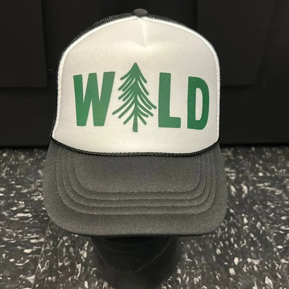 Made of Mountains WILD Tree Kid Trucker Cap Hat Adjustable Snapback Mesh Black W